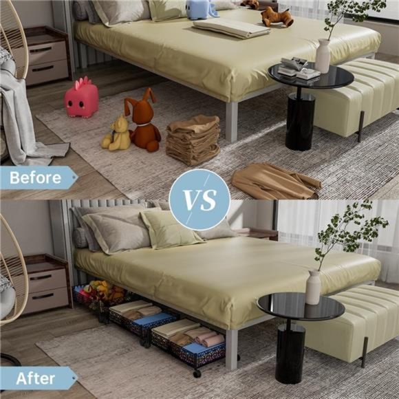 Under Bed Rolling Storage,2PACK Underbed Storage Drawers with Wheels - Picture 6 of 7